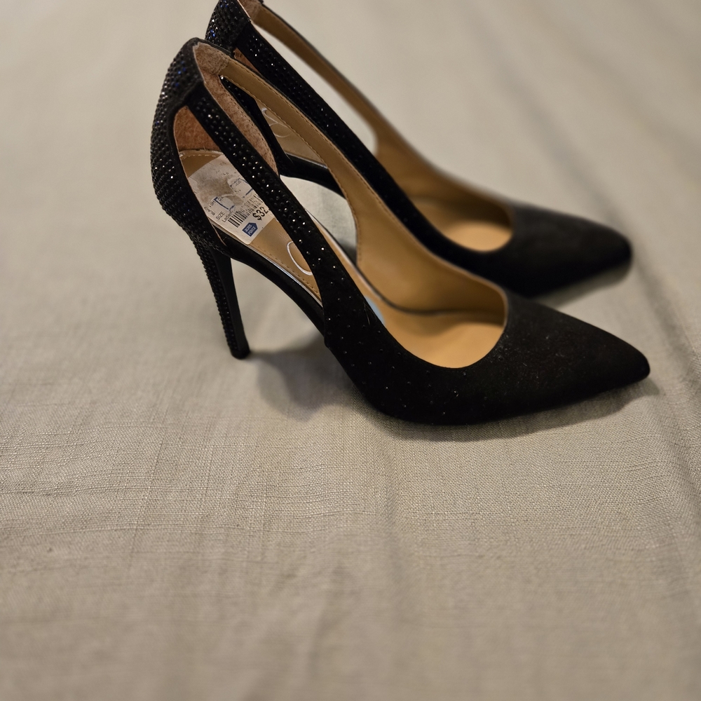 Jessica Simpson Black Stiletto Heels with Ankle Straps